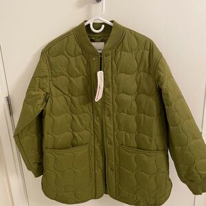 Madewell quilted oversized bomber jacket, size S, NWT.